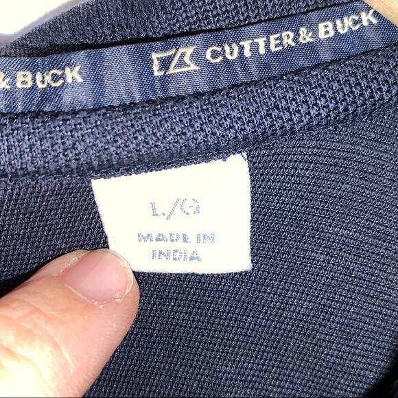 Cutter & Buck navy blue collared golf polo shirt men's size large L - Picture 3 of 5